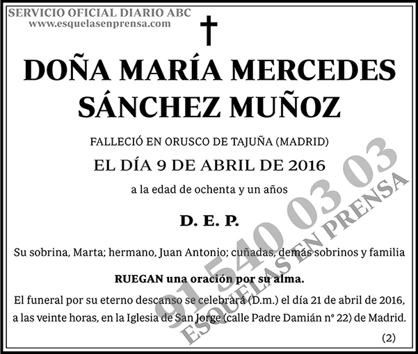 María Mercedes Sánchez Muñoz